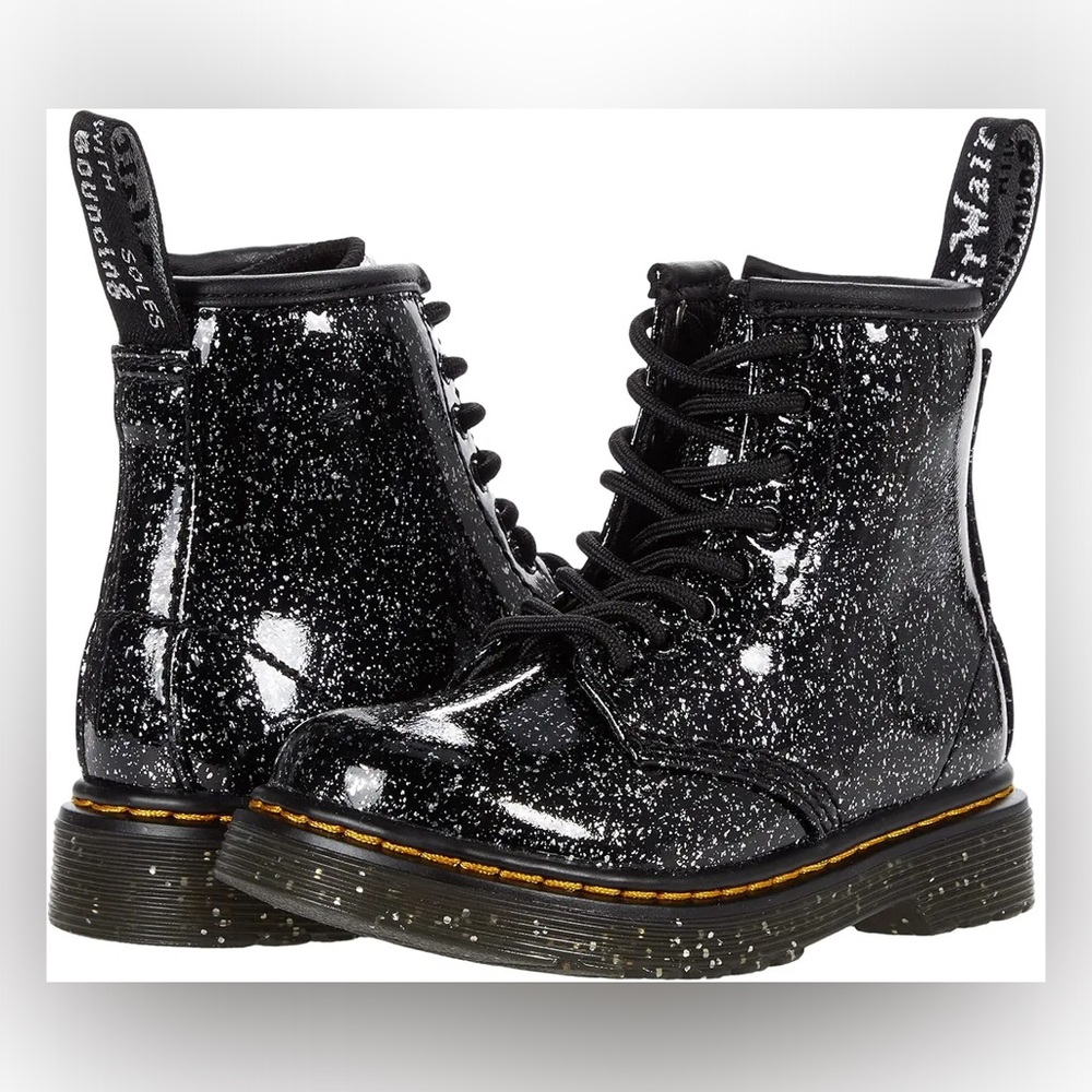 Dr. Martens toddler size 9 Black Glitter Combat Boots